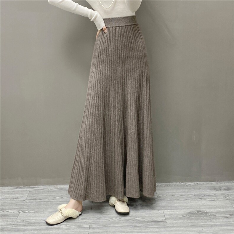 2025年秋季新款百搭12针百褶裙，女装半身裙，国旺羊绒