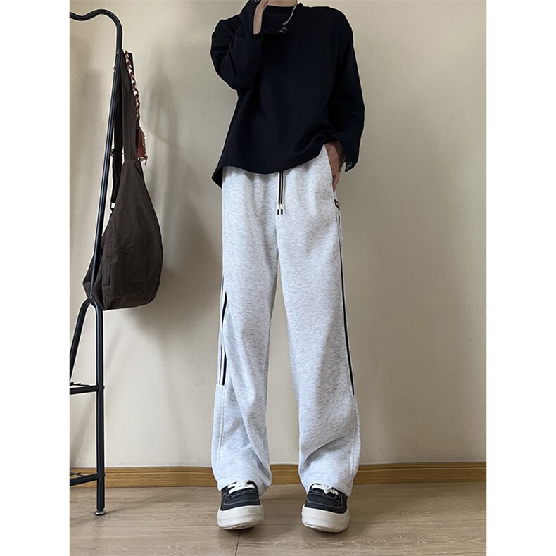A178秋冬季新款三条杠卫裤直筒宽松潮牌裤子K2837P45限价65,男装休闲裤,电商A178