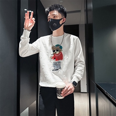 轻奢小熊卫衣男高级感痞帅潮流社会小伙店主风外套301C-WY35-P58，女装短外套，星座301C（原B323）