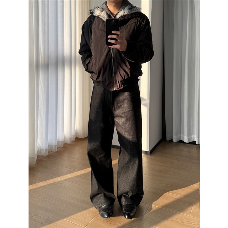 型男boxy夹克版型美潮毛领座山雕棉服W1808/特P95,男装夹克,电商B350
