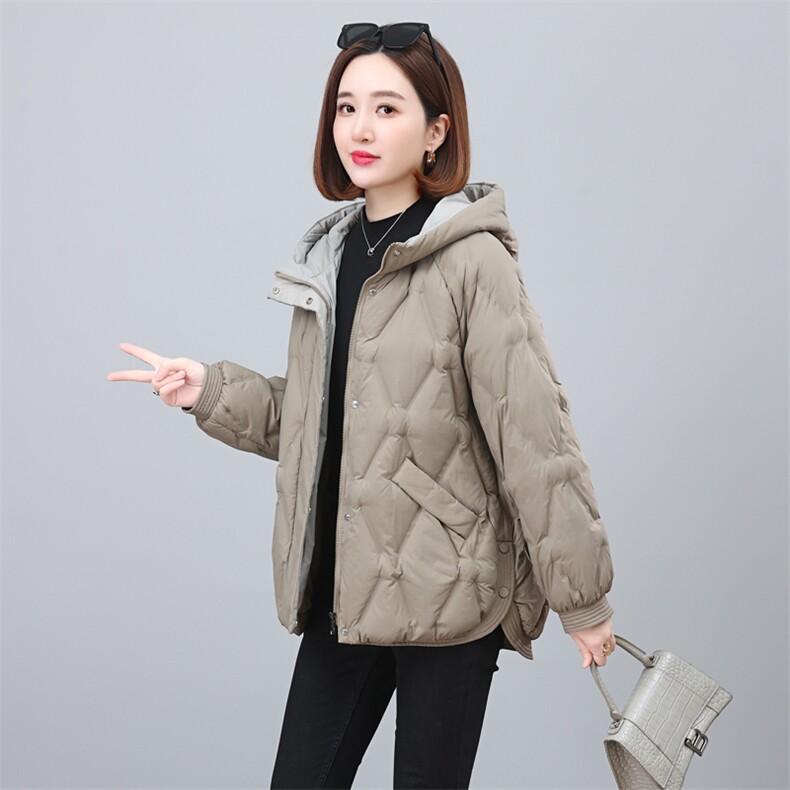 2023新款时尚宽松连帽羽绒服女短款加厚保暖外套,女装羽绒服,依恋蒂丝