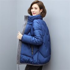 2024秋冬新款时尚气质修身显瘦长款双排扣大衣，女装棉衣/棉服，梦芯尔