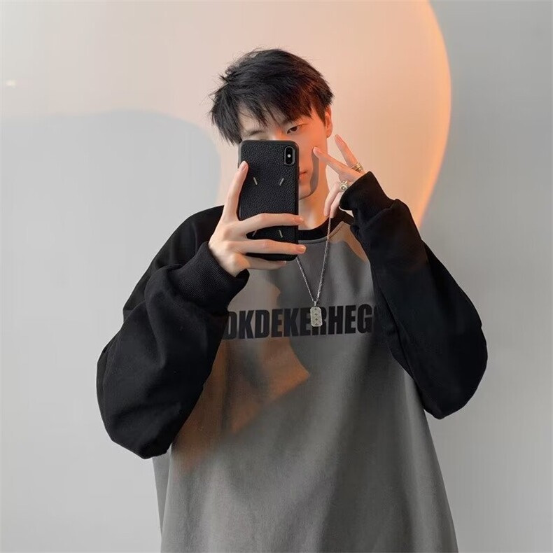 纯棉圆领潮流男长袖卫衣潮牌夏秋季insT恤青春流行潮新款A101/P52,男装T恤,星座506