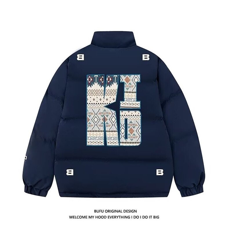 美式复古刺绣棉服男女冬季情侣潮牌棉衣外套面包服DT9090P112,男装棉衣,星座1013-5