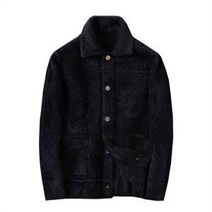 3330 冬季翻领休闲加厚保暖水貂绒开衫外套图片