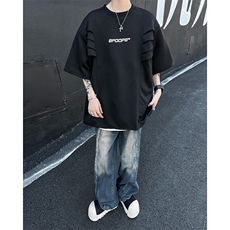 DT009-P45设计感t恤男多层次结构垫肩短袖夏季美式重磅半截袖，男装T恤，星座603-2