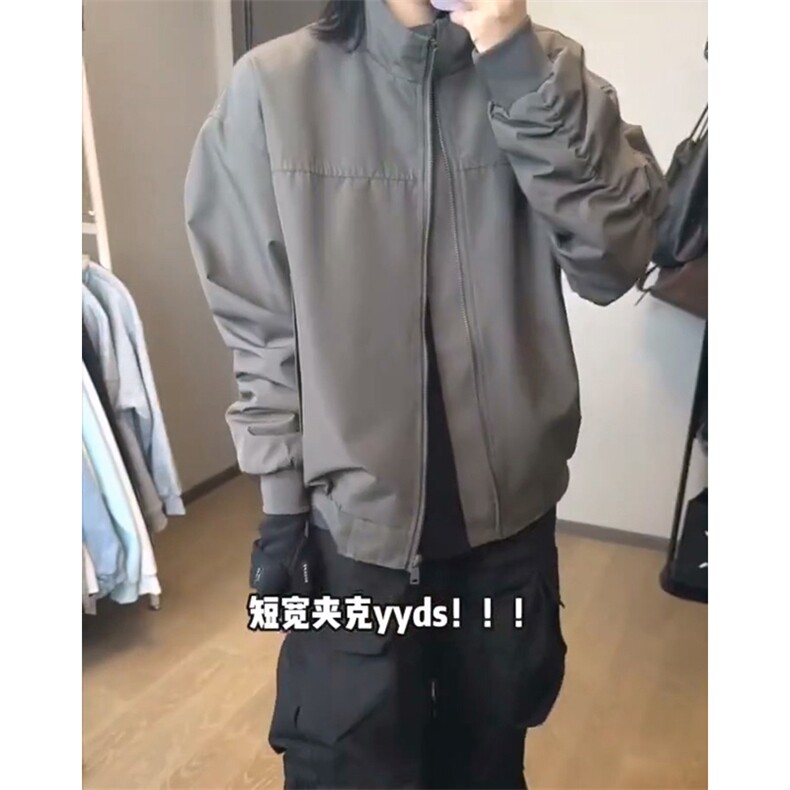26春装新款美拉德立领飞行夹克boxy廓形休闲百搭外套上衣JK6500,男装夹克,电商A486