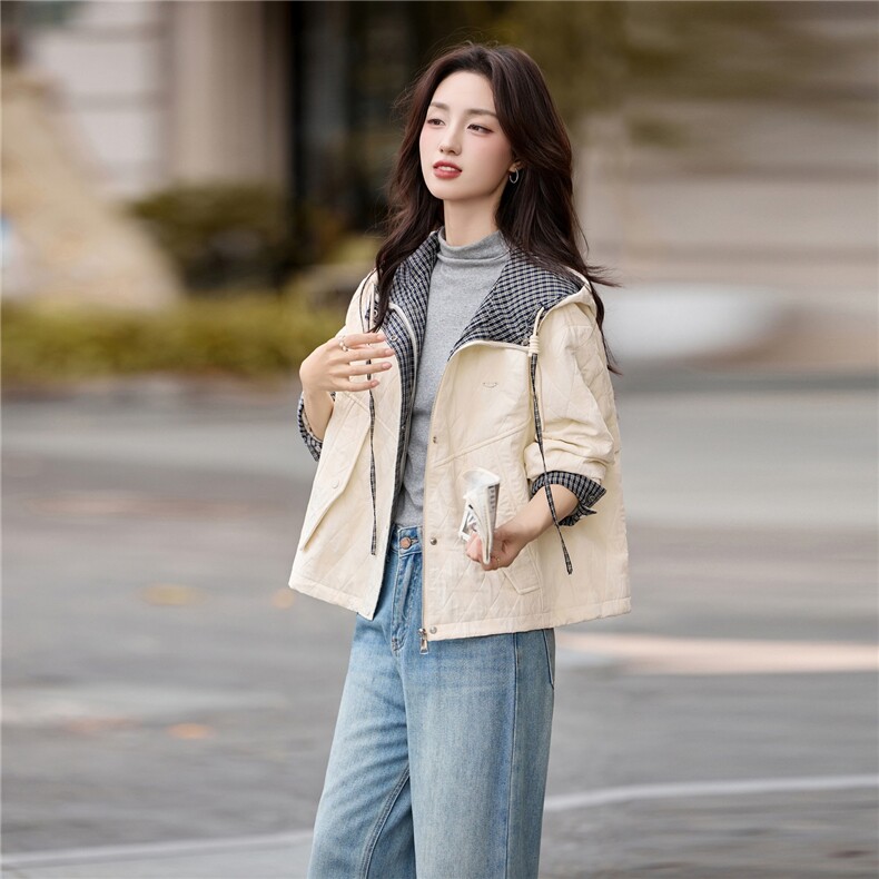 [现货！！！主推款]夹棉外套女士新款,女装短外套,素月