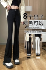 遮胯微喇西装裤秋冬款2025新款高腰显瘦黑色弹力修身加绒喇叭裤，女装休闲裤，云美莎专业女裤-全店现货