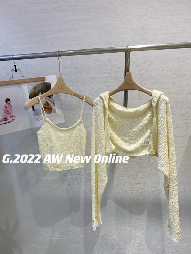 新款针织两件套均码2色现货，其它，G