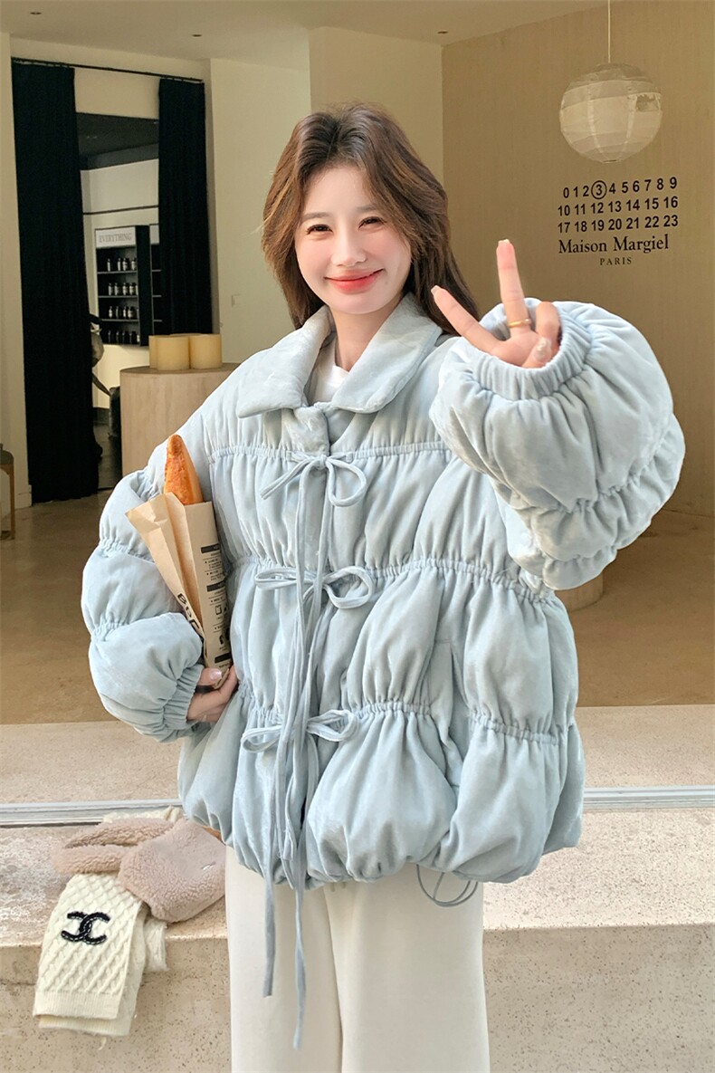 新款现货蓝色丝绒羽绒服2C007-509-P335-k498（90绒）,女装羽绒服,2C007