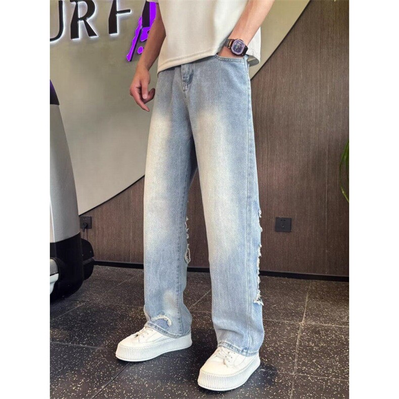 网图现货美式复古高街潮流牛仔短裤港风痞帅B3070-P60,男装牛仔裤,星座1005-4