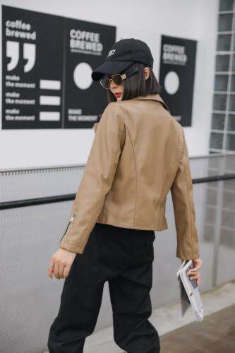 秋装新款皮衣，女装皮衣，哈咔