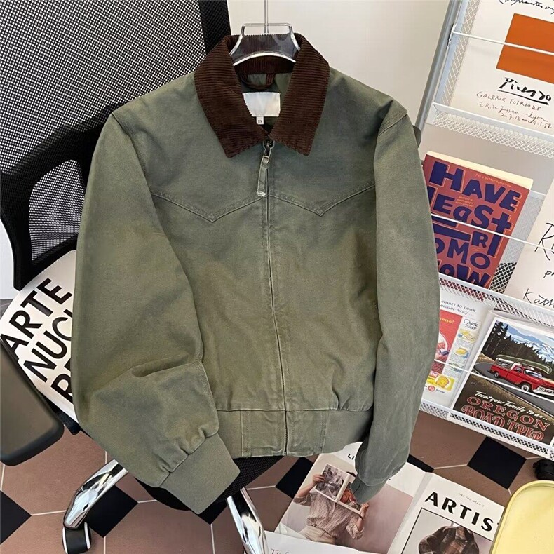 2025年夹克男女款潮牌棒球服美式复古宽松纯色飞行员外套-W9391，男装夹克，星座601-1