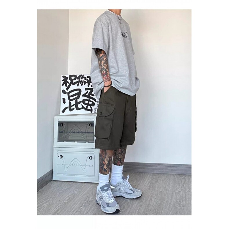 日系cityboy机能工装短裤男夏季百搭宽松潮牌五分裤子,男装牛仔裤,星座506A