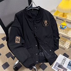 高质量棒球服夹克男士韩版潮流刺绣宽松2024冬季ins外套W6238-P93，男装夹克，星座412-3