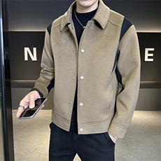 秋冬季新款呢料加厚毛呢外套呢子夹克男2558-P140，男装夹克，电商B321-1