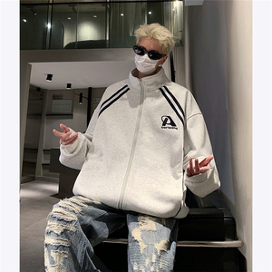 wassup happy美式开衫卫衣男春秋季潮牌连帽宽松上衣重磅休闲外套图片