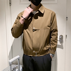 社会小伙风翻领春秋韩版痞帅时尚休闲百搭春款夹克JK082-P85控125，男装夹克，电商A413