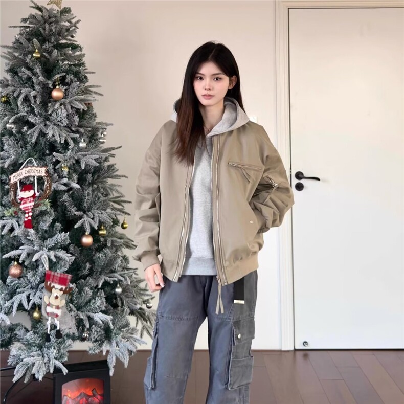 春秋季新款潮牌痞帅高端外套棒球服男女时尚简约百搭工装夹克,男装夹克,星座506A