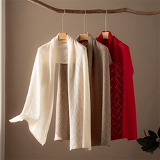 2025年秋季时尚百搭通勤简约休闲镂空围巾，围巾，江帆羊绒