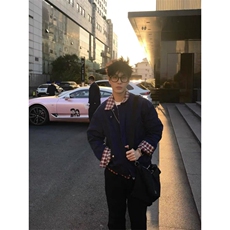 美式复古格子拼接假两件翻领外套JK0145-特批75，女装短外套，星座313A(原308A-2)