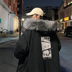 MM48176-P130冬季大毛领棉衣男士大码加厚棉袄男棉服，男装棉衣，电商A040