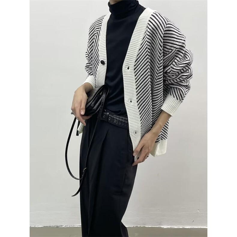 JY310-P58韩系百搭开衫毛衣潮男慵懒风针织衫外套网图,男装针织衫/毛衣,星座1501-3