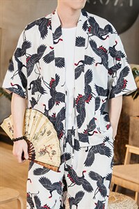 夏季大码风道袍棉麻开衫男女薄款衬衫日系和服外套潮 F03/P45图片