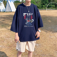 Q11038-P30春夏季七分袖t恤男大码五分袖男短袖中袖，男装T恤，电商A040