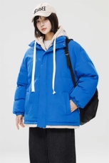 2025冬季棉衣男情侣时尚百搭棉服宽松日系假两件外套8062-P60，男装棉衣，星座1402-1
