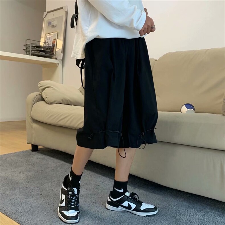 卡其色阔腿裤薄款直筒宽松休闲灯笼裤ins潮美式日系裤子夏-DK041,男装休闲裤,星座601-2