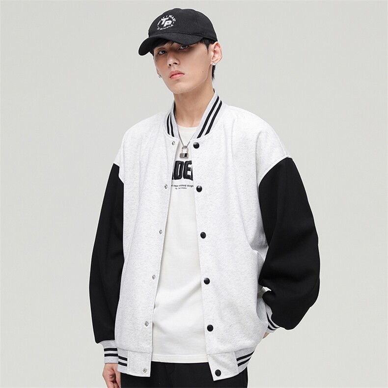 春秋季棒球服外套新款ins潮情侣学生休闲针织夹克A305-DF32-P75,男装夹克,电商B306