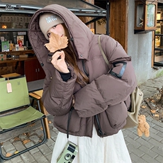 现货新款90白鸭绒加厚面包羽绒服2D035-25111P290K428，女装羽绒服，2D035