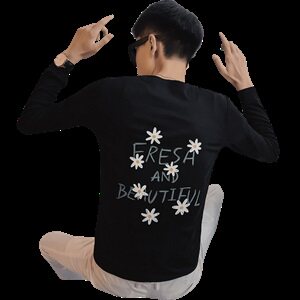 3秋季长袖修身T恤印花社会精神小伙韩版潮男打底衫C301B-CT13图片