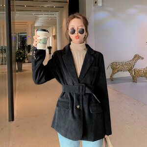 31号出货！2020春秋高品质灯芯绒收腰小西装165A-2001图片