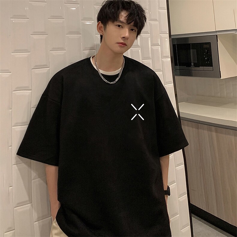 麂皮绒短袖t恤男大码半袖男 JD82305-P25图片