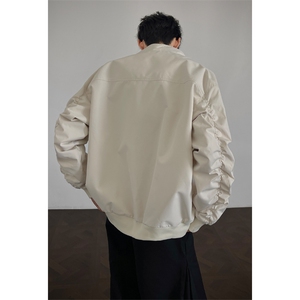 黑色三防美式飞行员夹克外套男秋季高级感痞帅cleanfit短款棒球服图片