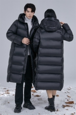 深度备货！黑金情侣装长款鹅绒服男女款青年学生500克羽绒服，男装羽绒服，钱塘723