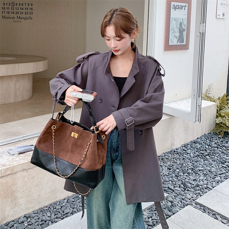 深灰色韩系工装风衣外套女2025秋季新款气质高级感小个子立领大衣,女装风衣,2C317A