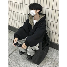 两面穿现货重磅短款座山雕棉衣男女双面穿毛毛绒棉服加厚外套，男装棉衣，电商A486-1
