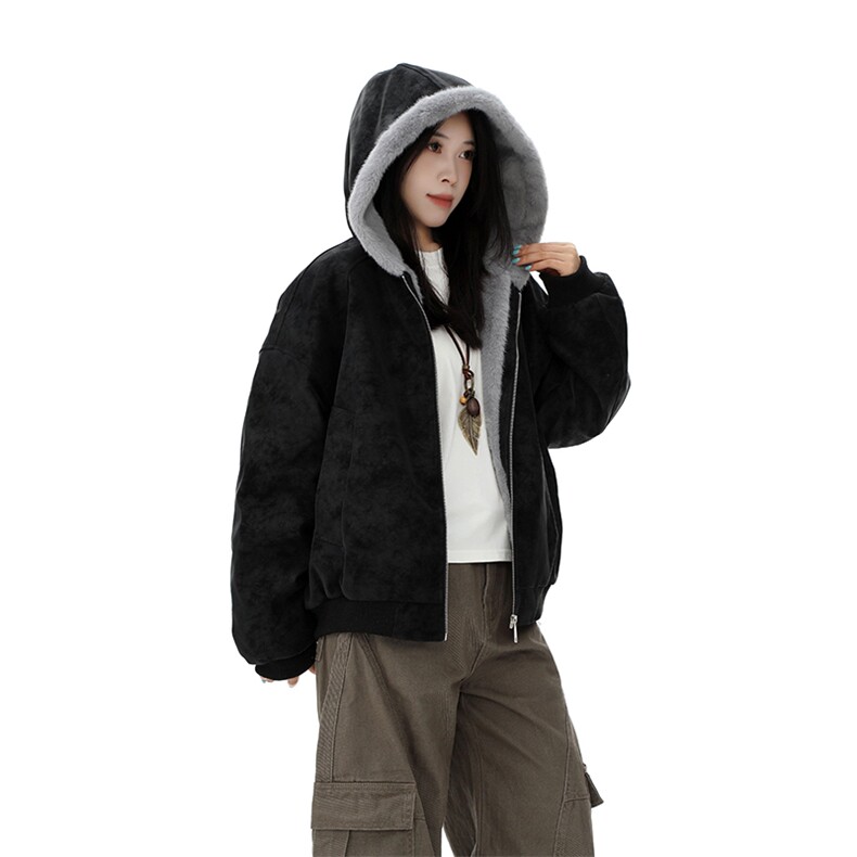 现货高品质美式高街冬季重磅座山雕大毛毛领pu皮棉衣男女加厚外套，男装皮衣，电商A486