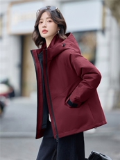 2025年冬季可脱卸两件套休闲连帽短款外套，女装棉衣/棉服，文熹诺