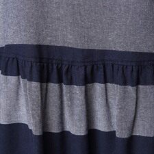 短袖中裙2021年夏季A字裙件套头中腰圆领条纹连衣裙，女装连衣裙，小林双子