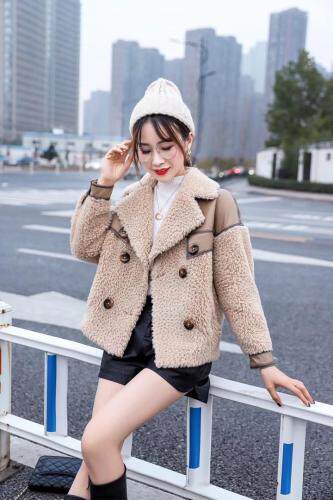 冬季现货三七毛皮毛一体，女装，春语雨桐