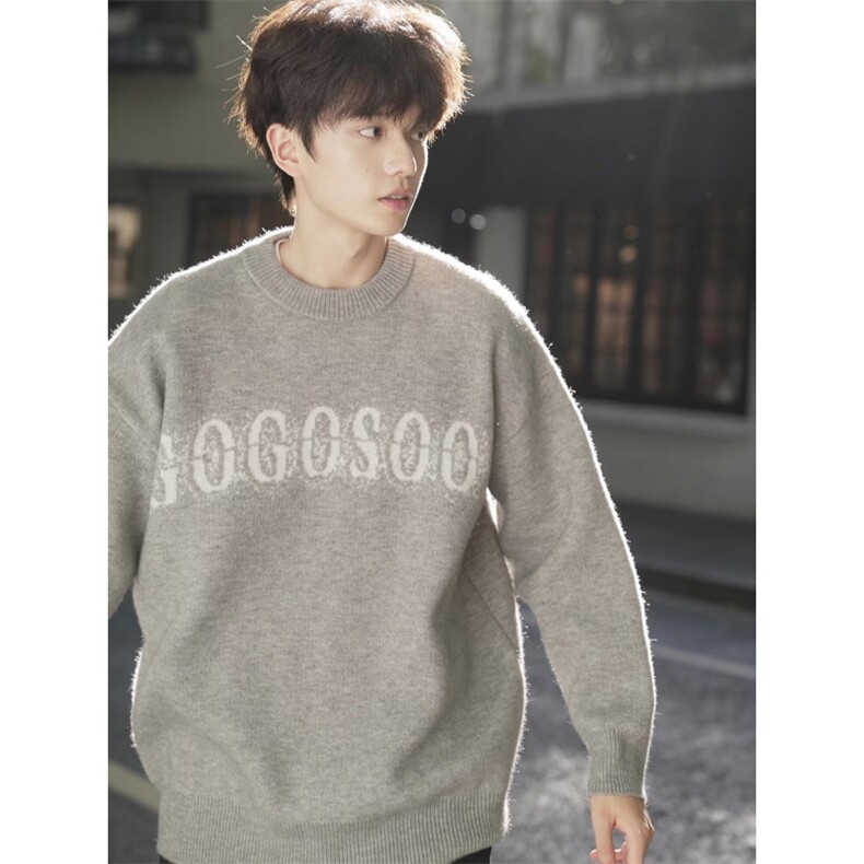 刺绣美式毛衣男女宽松针织衫潮牌情侣秋冬加厚毛线衣网B143-P53，男装针织衫/毛衣，星座910-1