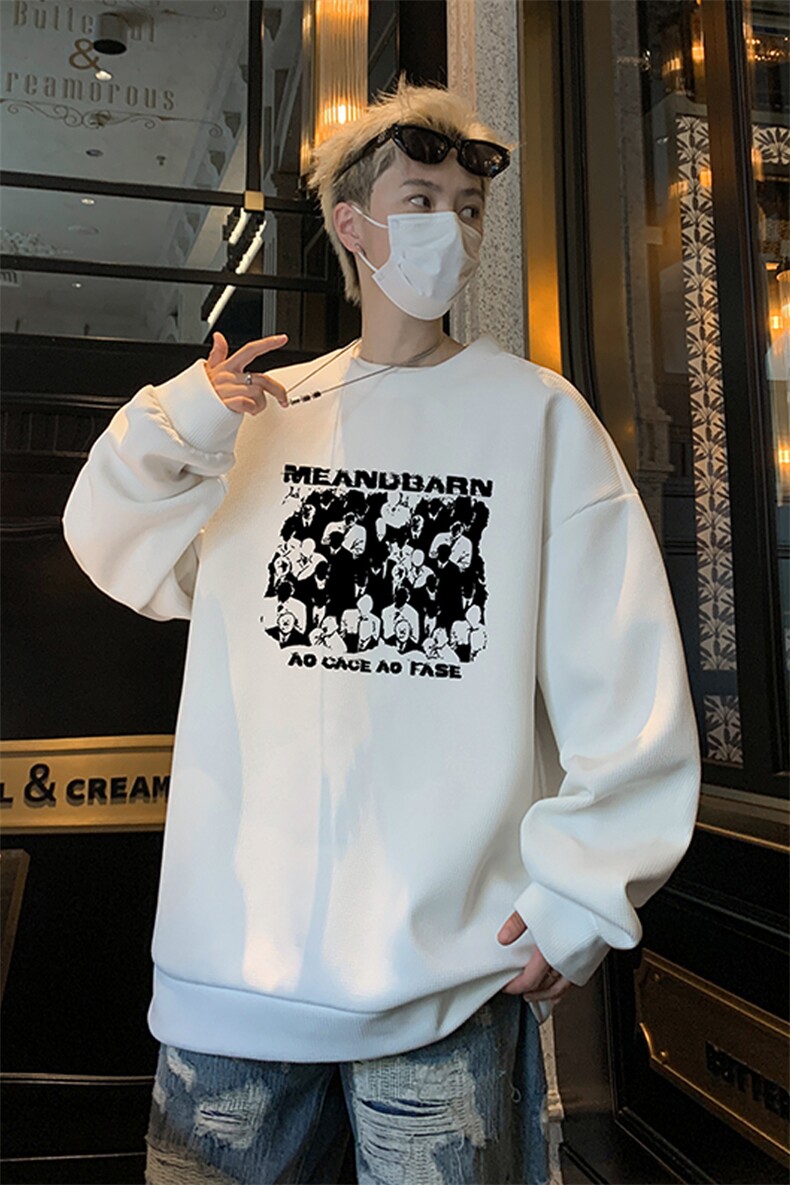 华夫格！华夫格上衣男圆领华夫格卫衣男大码长袖t恤男HY247-特P23,男装T恤,电商B367