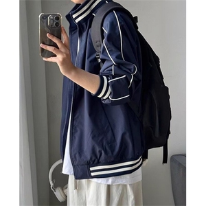 外套男士春秋季2025新款港风工装夹克痞帅男生棒球服 JF020图片