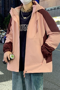 户外三合一拼接冲锋衣宽松百搭防风防水外套夹克男女款1818-P95图片