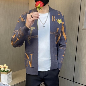 M907-P68社会小伙针织衫外套男秋季新款潮流潮牌痞帅男装休闲,m3分享搭配图片